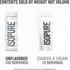 image:imageIsopure Low Carb 100 Pure Whey Isolate Protein Powder Gluten Free With Vitamins Dutch Chocolate 25g Protein Per Serving 1 Lb 14 Servings Packaging May Vary  25g Protein Per Serving 100 Whey Protein Isolate Gluten Free with Added Vitamins for Immune Support amp Muscle RecoveryCookies  Cream
