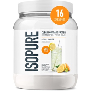 image:imageIsopure Clear Whey Isolate Protein Powder Lactose Free Gluten Free Naturally Flavored Mixed Berry 20g Protein Per Serving 141 Oz 16 Servings Packaging May VaryClear Protein Powder