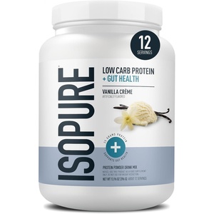 image:imageIsopure Protein  Gut Health amp Immune Support Powder Chocolate Mousse 25g Whey Protein with Prebiotics amp Vitamins 12 Servings Pack of 1  25g Whey Protein with Prebiotics and Vitamins Supports Gut and Immune Health 183g Bimuno Powder 20 Vitamins amp MineralsVanilla